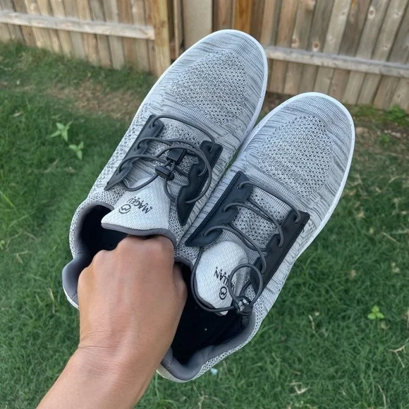 Magellan Mens Sneaker Gray Stretch Lace Up w/Toggle Round Toe Flat Heel Sz 9D - Picture 4 of 7